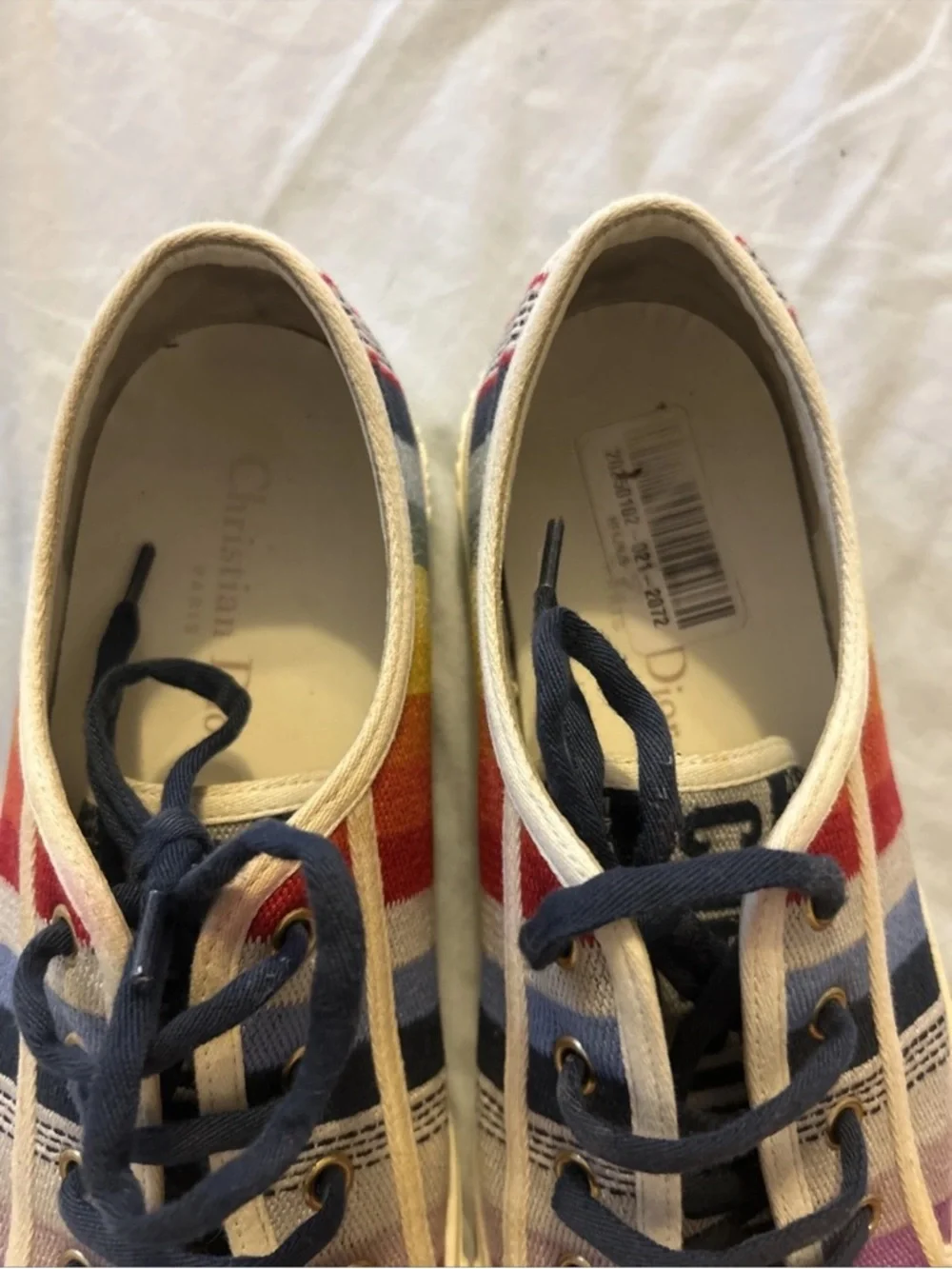 Christian Dior Canvas Rainbow Walk'N'Dior Sneakers 40 Multicolor Gucci Ladies - Picture 8 of 11